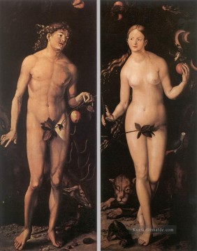 Adam und Eve Nacktheit Maler Hans Baldung Ölgemälde